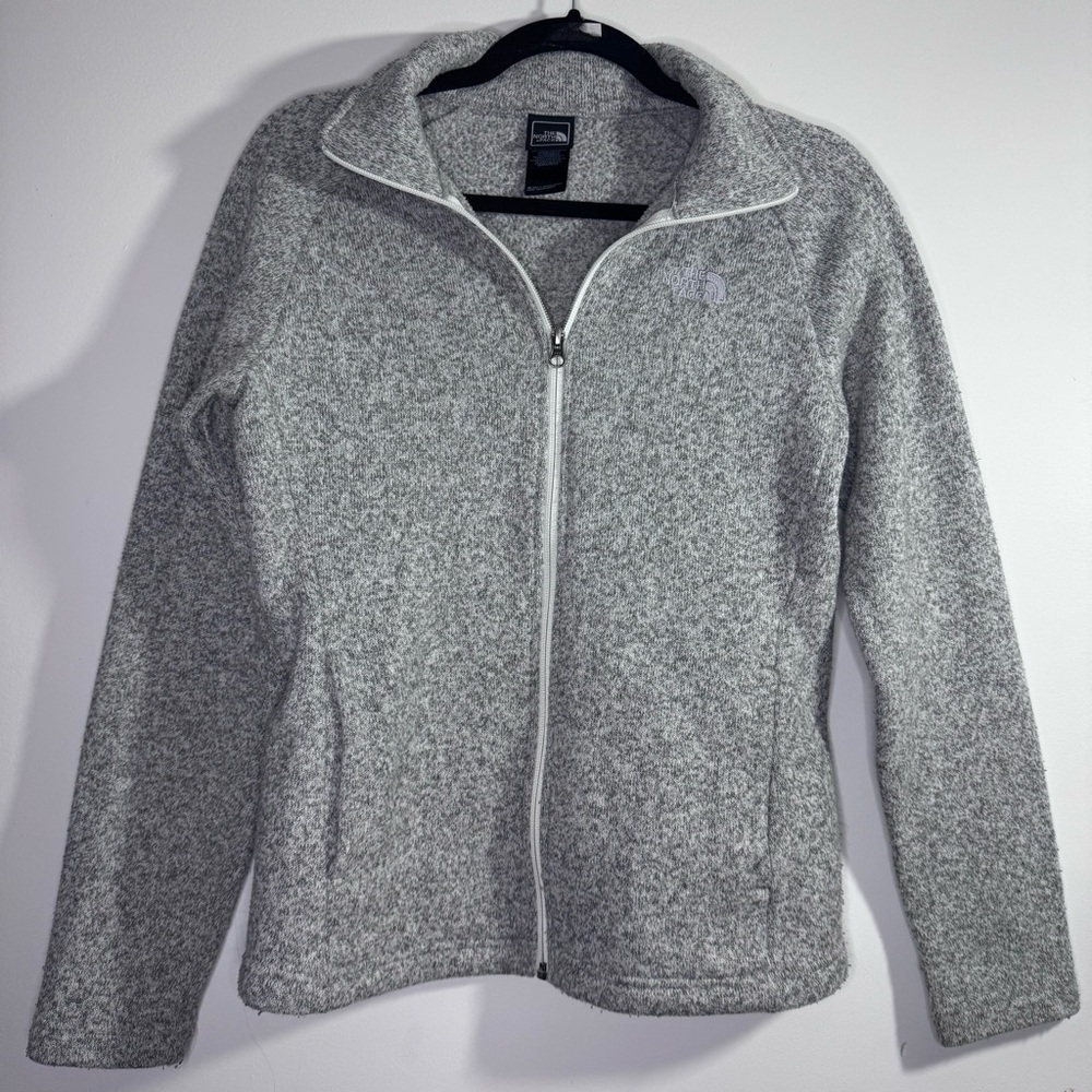 The North Face Womens Gray Full Zip Fleece Jacket Medium Cozy Outdoor